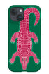 Colourful Crocodile iPhone Phone Case (Green Pink) For Iphone & Samsung