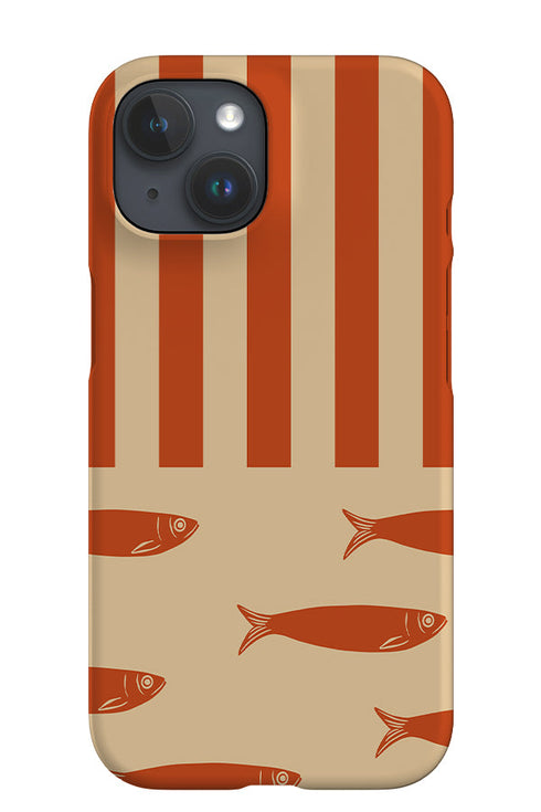 Fish Stripes iPhone Phone Case (Burnt Orange) For Iphone & Samsung