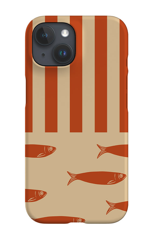 Fish Stripes iPhone Phone Case (Burnt Orange) For Iphone & Samsung