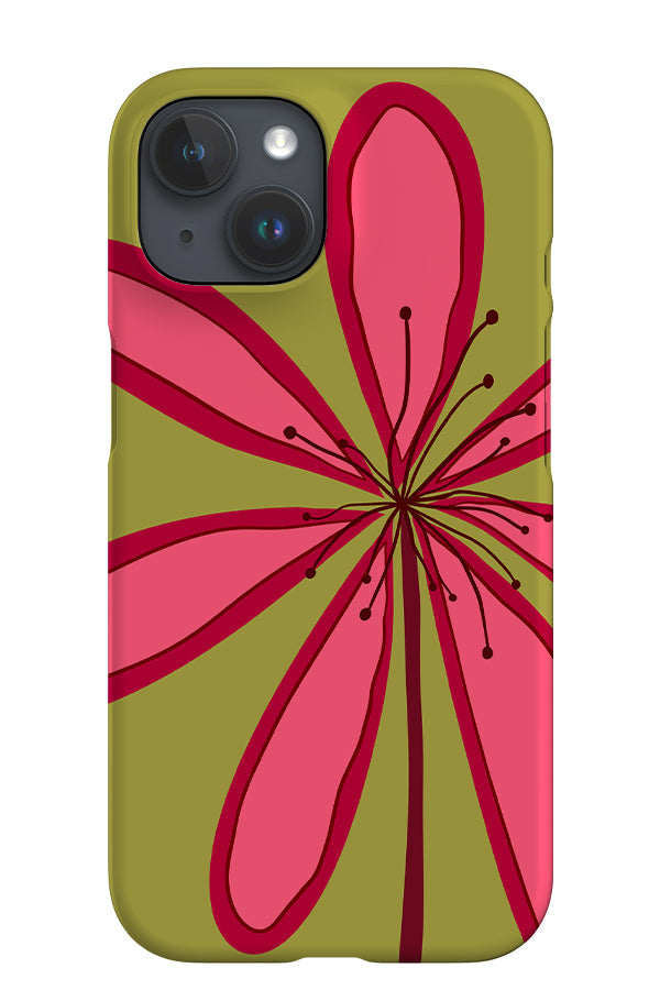 Flower Oversized Placement iPhone Phone Case (Green) For Iphone & Samsung