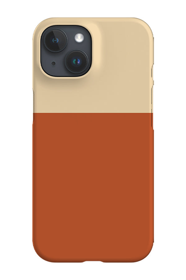 Colour Block Print Phone Case (Beige Burnt Orange) For Iphone & Samsung