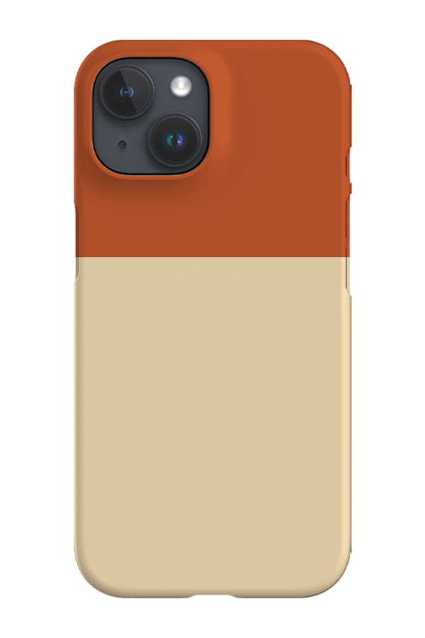 Colour Block Print Phone Case (Burnt Orange Beige) For Iphone & Samsung
