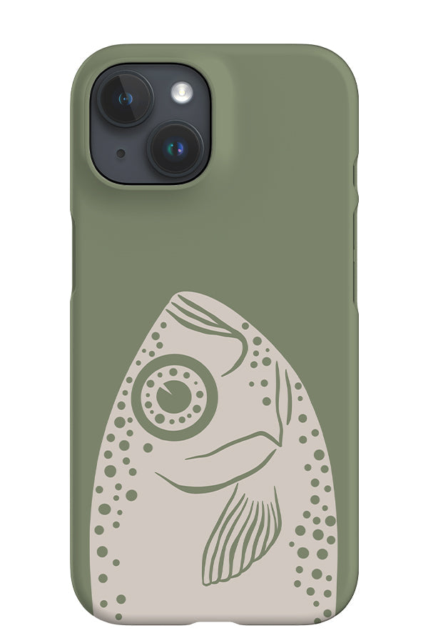 Peeking Fish iPhone Phone Case (Linen Moss Green) For Iphone & Samsung