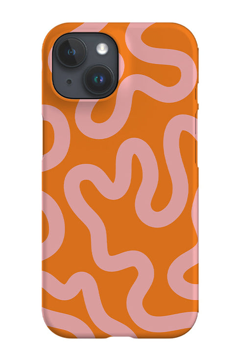 Swirl Lines Abstract Phone Case (Orange Pink) For Iphone & Samsung