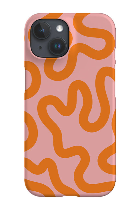 Swirl Lines Abstract Phone Case (Pink Orange) For Iphone & Samsung