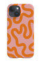 Swirl Lines Abstract Phone Case (Pink Orange) For Iphone & Samsung