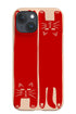 Two Cats iPhone Phone Case (Off White & Red) For Iphone & Samsung