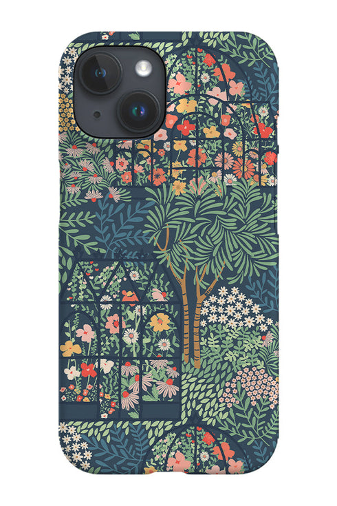 Victorian Flowers Greenhouse by Garabateo Phone Case (Blue) For Iphone & Samsung