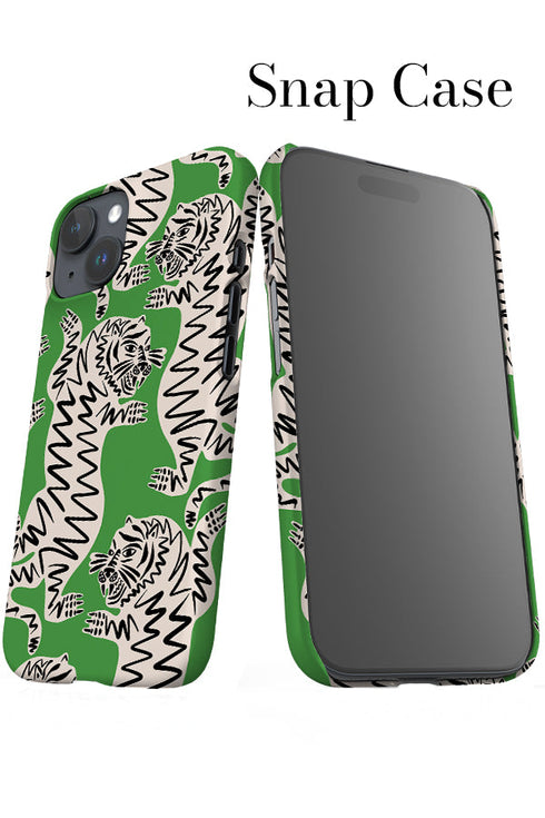 Abstract Tiger iPhone Phone Case (Green) For Iphone & Samsung