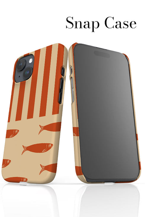 Fish Stripes iPhone Phone Case (Burnt Orange) For Iphone & Samsung