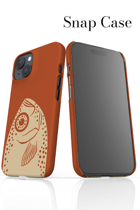 Peeking Fish iPhone Phone Case (Burnt Orange) For Iphone & Samsung