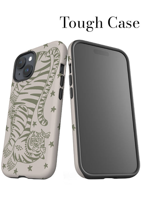 Bold Tiger iPhone Phone Case (Linen Moss Green) For Iphone & Samsung