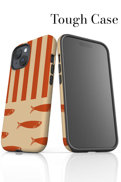 Fish Stripes iPhone Phone Case (Burnt Orange) For Iphone & Samsung