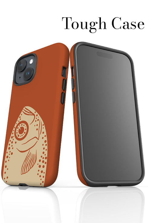 Peeking Fish iPhone Phone Case (Burnt Orange) For Iphone & Samsung