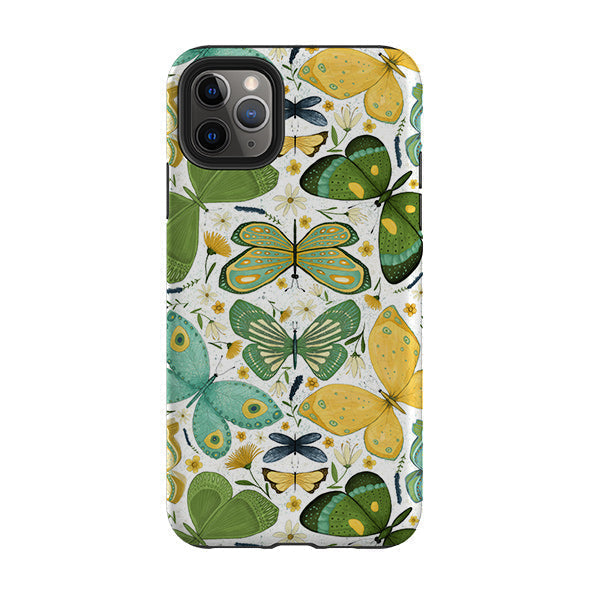 iPhone Tough Case - Green Butterflies By Maja Lindberg