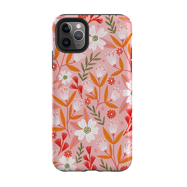iPhone Tough Case - Pink And Orange Florals By Lee Foster Wilson