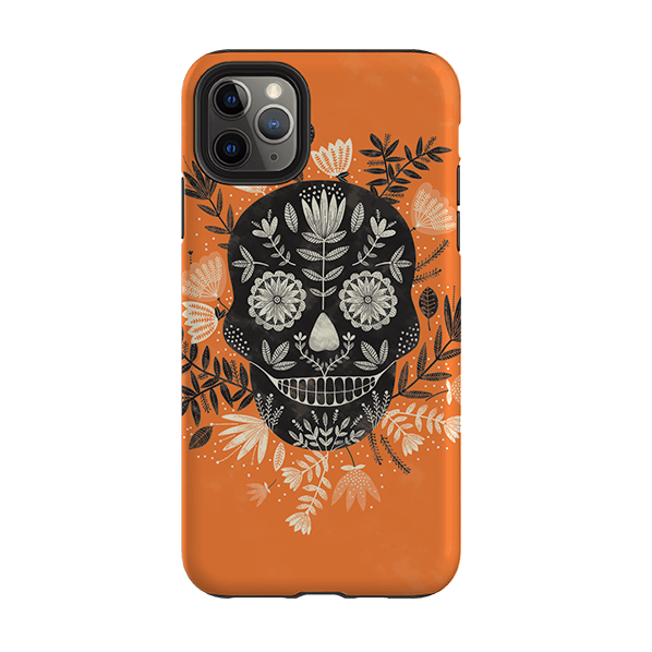 iPhone Tough Case - Sugar Skull Orange By Jade Mosinski