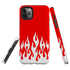 iPhone Tough Case - White Flames Red
