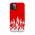 iPhone Tough Case - White Flames Red