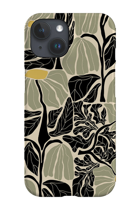 Abstract Flower Pattern Phone Case (Sage Green) For Iphone & Samsung