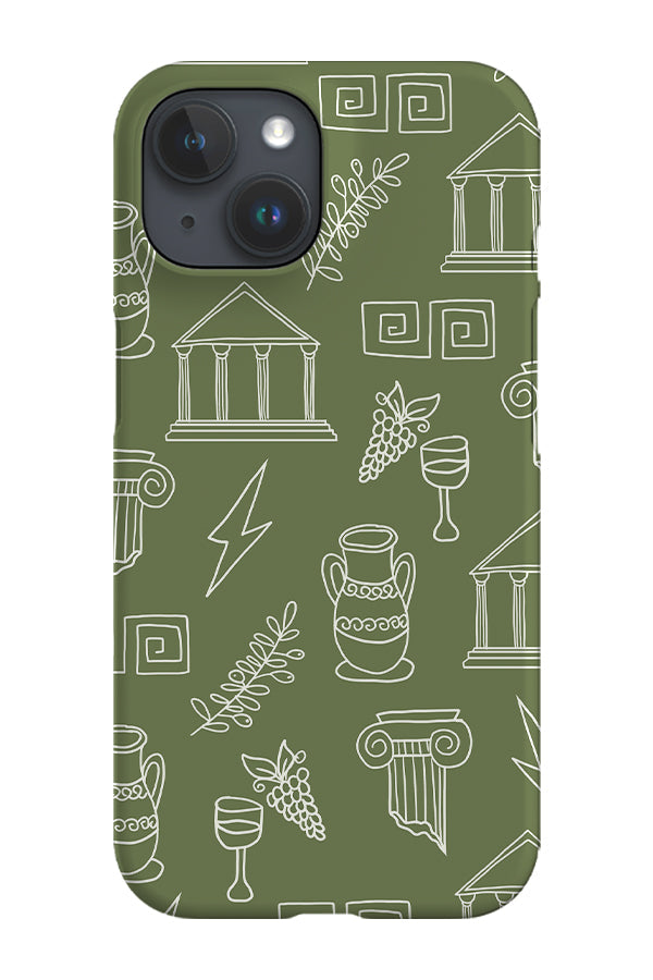 Ancient Greek Doodle Phone Case (Green) For Iphone & Samsung