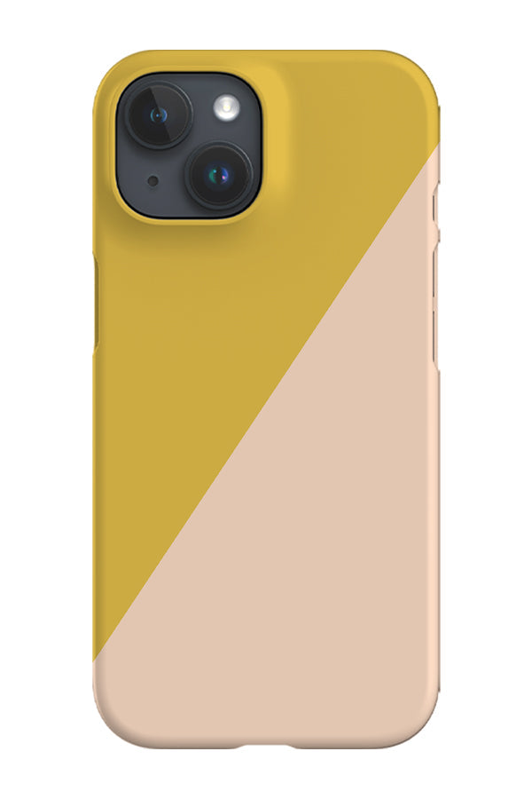 Colour Block Diagonal Phone Case (Yellow & Peach) For Iphone & Samsung