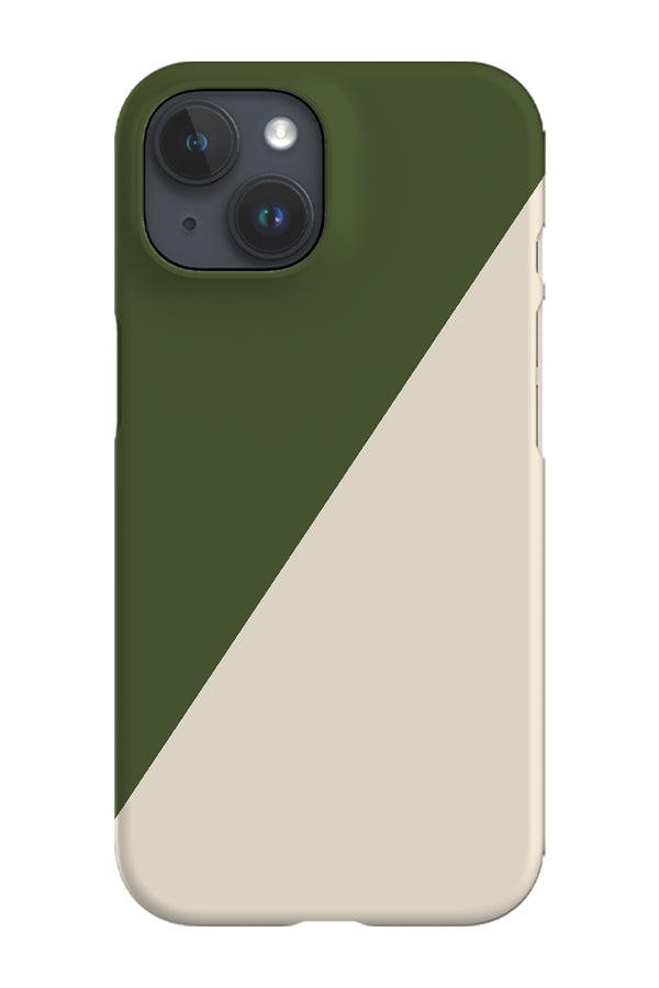 Colour Block Diagonal Phone Case (Green & Beige) For Iphone & Samsung