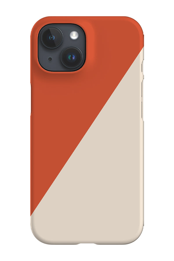 Colour Block Diagonal Phone Case (Orange & Beige) For Iphone & Samsung