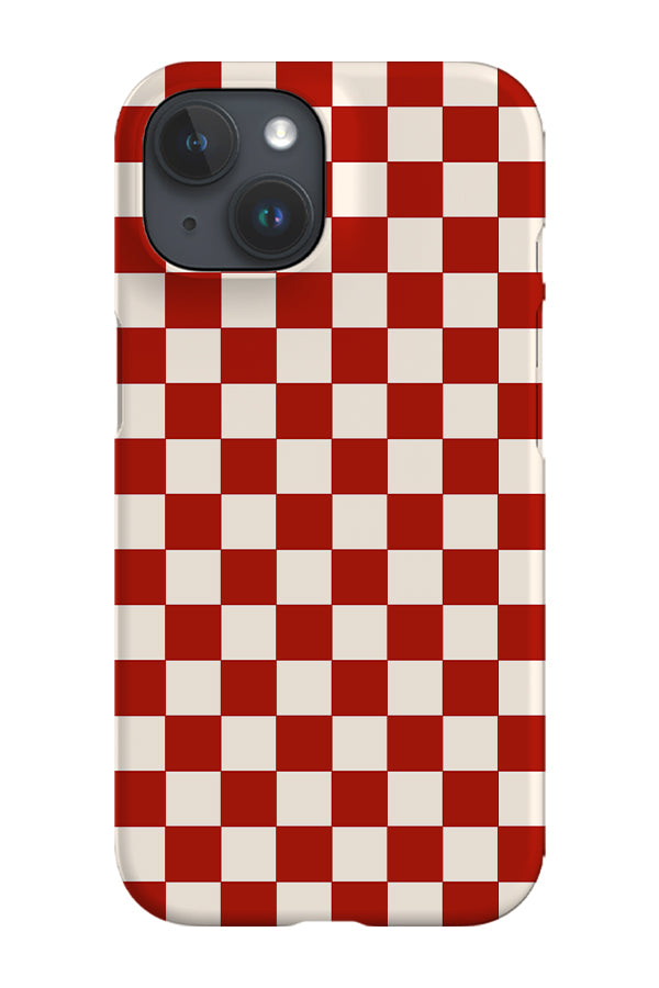 Checkered Phone Case (Red Beige) For Iphone & Samsung