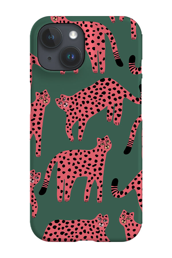 Cheetah Scatter Phone Case (Green Pink) For Iphone & Samsung