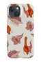 Dinosaur Colour Line Art Phone Case (Red) For Iphone & Samsung