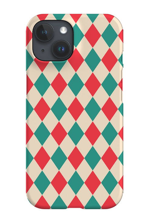 Diamond Harlequin Phone Case (Green Red) For Iphone & Samsung