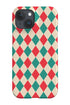 Diamond Harlequin Phone Case (Green Red) For Iphone & Samsung