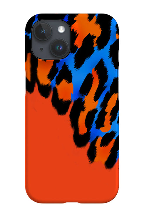 Leopard Print Colour Block Phone Case (Orange) For Iphone & Samsung
