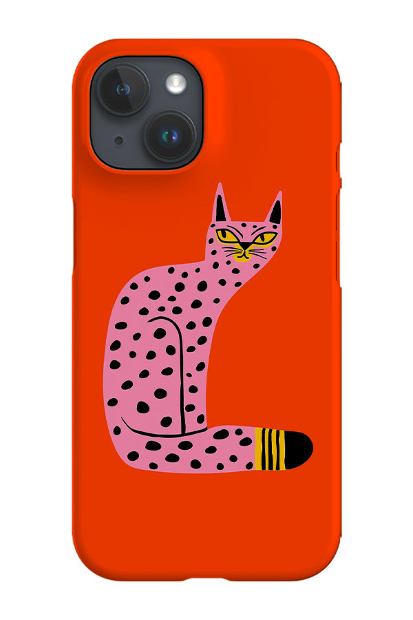 Bold Graphic Cat Phone Case (Orange Pink) For Iphone & Samsung