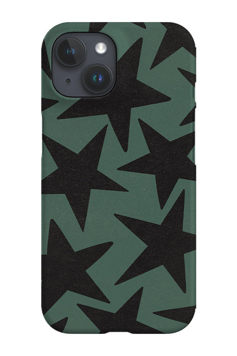 Vintage Large Stars Phone Case (Green Black) For Iphone & Samsung
