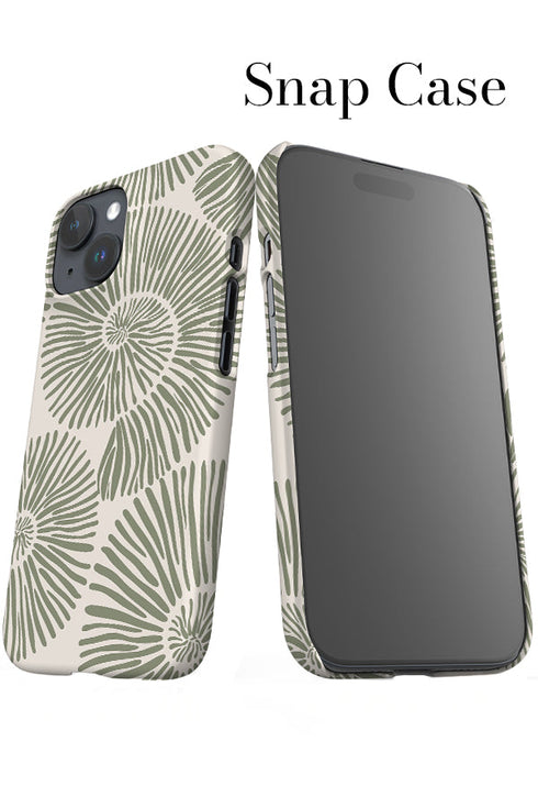 Abstract Shell iPhone Phone Case (Linen Moss Green) For Iphone & Samsung