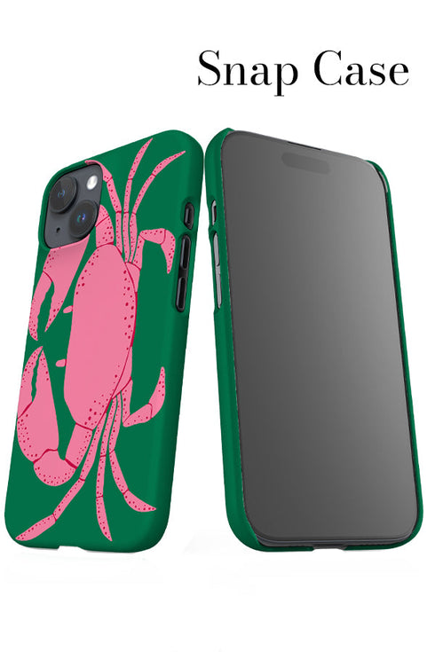 Crab Placement iPhone Phone Case (Green Pink) For Iphone & Samsung
