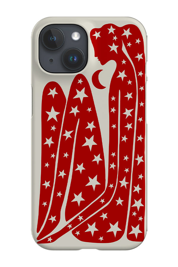 Abstract Figure & Stars Phone Case (Beige Red) For Iphone & Samsung