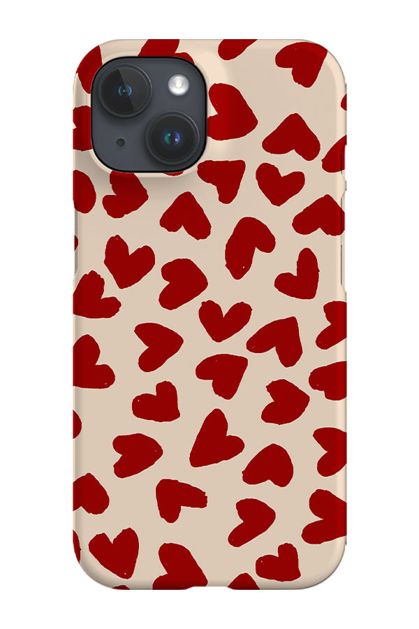 Big Hearts Phone Case (Beige Red) For Iphone & Samsung
