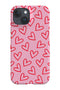 Doodle Line Art Hearts Phone Case (Pink Red) For Iphone & Samsung