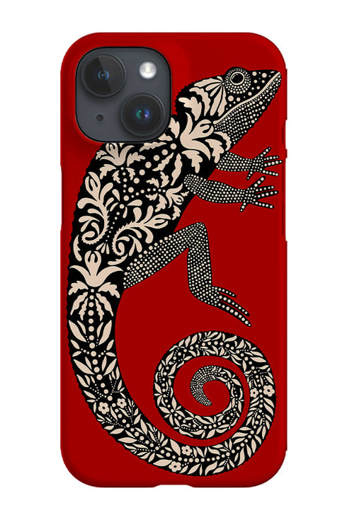 Floral Lizard Phone Case (Red) For Iphone & Samsung