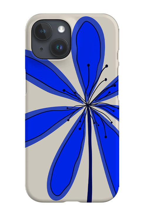 Flower Oversized Placement Phone Case (Blue & Off White) For Iphone & Samsung