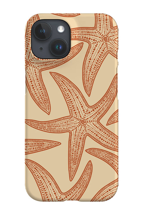 Oversized Starfish Phone Case (Beige Burnt Orange) For Iphone & Samsung