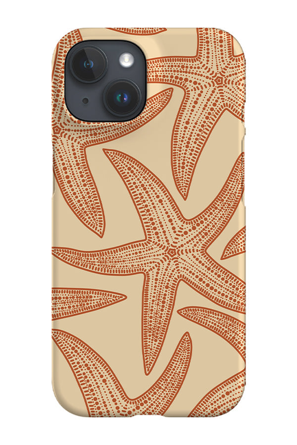 Oversized Starfish Phone Case (Beige Burnt Orange) For Iphone & Samsung