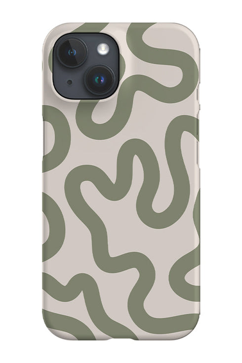 Swirl Lines Abstract Phone Case (Linen Moss Green) For Iphone & Samsung