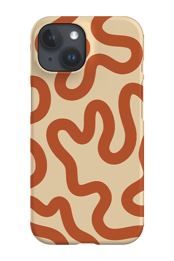 Swirl Lines Abstract Phone Case (Beige Burnt Orange) For Iphone & Samsung