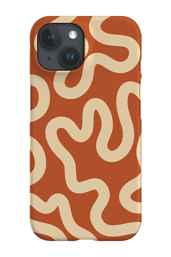 Swirl Lines Abstract Phone Case (Burnt Orange Beige) For Iphone & Samsung