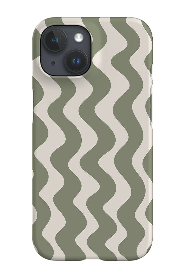Vertical Waves Phone Case (Linen Moss Green) For Iphone & Samsung