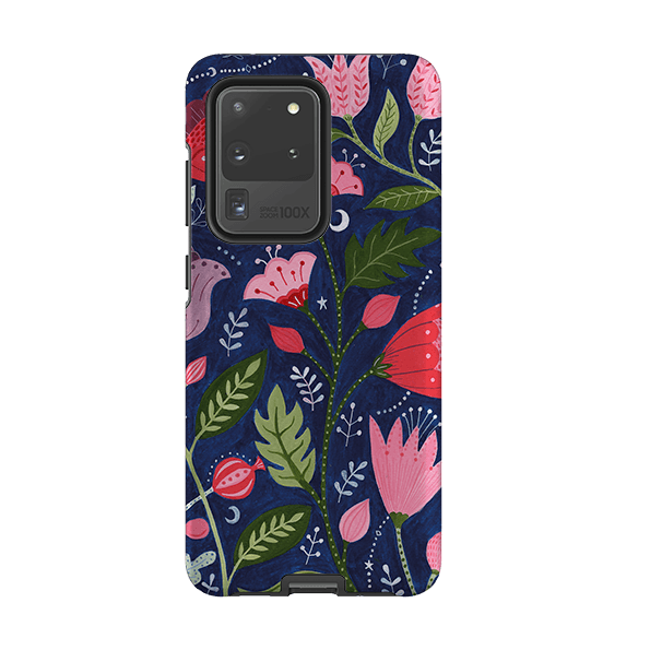 Samsung Tough Case - Flowers On Blue By Bex Parkin